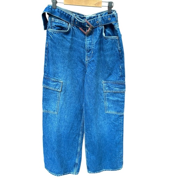 Reformation Cary Belted Cargo High Rise Slouchy Jeans - Picture 2 of 6